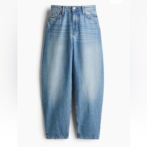 High rise barrel leg jeans